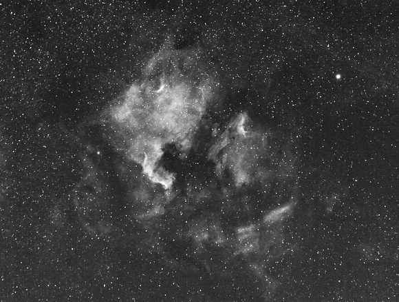 North American and Pelican Nebula Wide Field in H-alpha