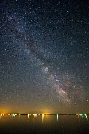 Milky Way over Ottertail Lake, MN night of July 4, 2010