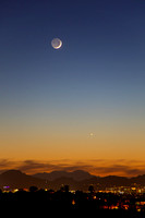 Moon, Venus, and Mercury from Catalina Foothills, Tucson, AZ 10/29/2019