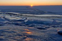 Sun rise over Lake Superior Ice